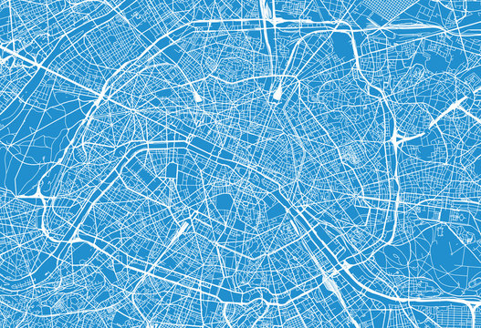 Urban Vector City Map Of Paris, France