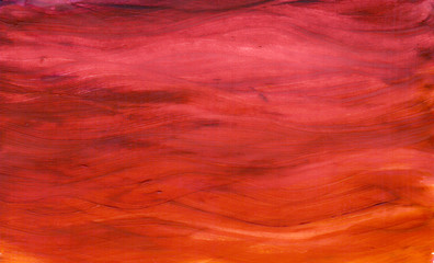 Orange abstract grunge background in gouache