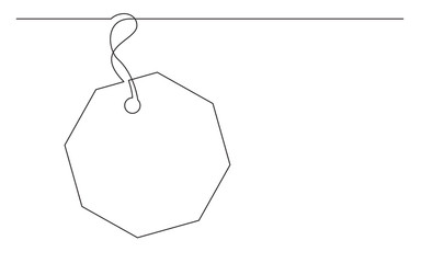 continuous line drawing of tag label design