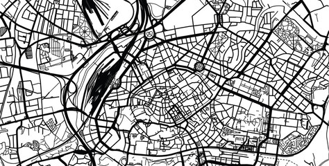 Urban vector city map of Strasbourg, France