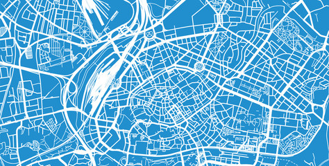 Urban vector city map of Strasbourg, France - obrazy, fototapety, plakaty