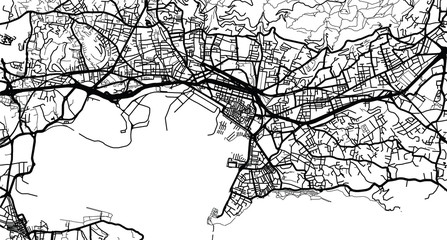 Urban vector city map of Toulon, France