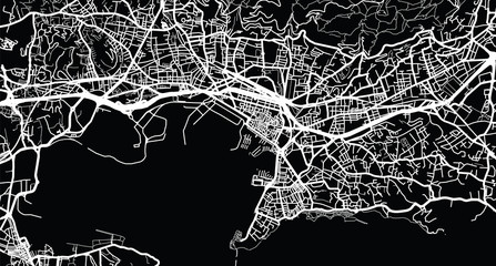 Urban vector city map of Toulon, France