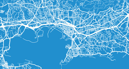 Urban vector city map of Toulon, France