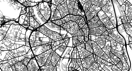 Urban vector city map of Toulouse, France