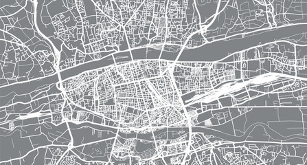 Fototapeta na wymiar Urban vector city map of Tours, France