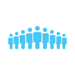 Illustration of crowd of people icon silhouettes vector. Social icon. Flat style design. User group network. Corporate team group. Business team work activity. vector illustration.
