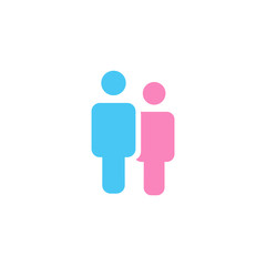 male and female icon, vector illustration isolated on white background.