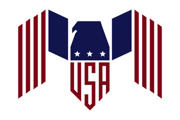 American eagle with USA flags