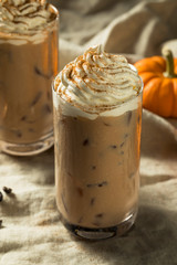 Sweet Refreshing Autumn Pumpkin Spice Latte Iced Coffee