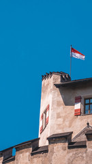 Fototapeta na wymiar Smartphone HD wallpaper of beautiful view at Castle Hohenwerfen - Salzburg - Austria