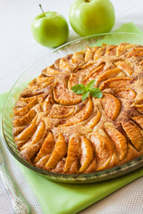 Apple pie with cinnamon and ground almonds
