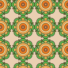 Seamless pattern with decorative flowers
