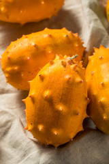 Raw Orange Organic  Kiwano Horned Melons