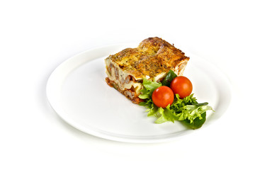 Baked lasagna, lunch
