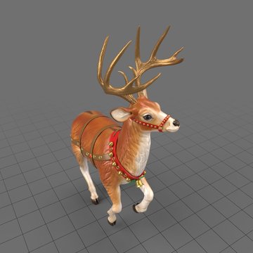 Reindeer statue jumping