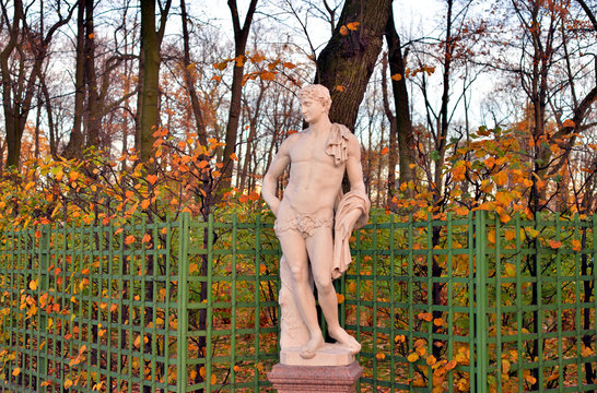 Statue of Antinous in Summer Garden.