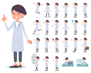 flat type White coat women_emotion