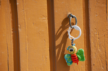 old wooden door handle