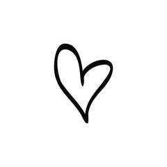 Heart icon, hand drawn love symbol