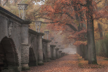 Autumn in the Catherine Park in Tsarskoye Selo. October 2018. Pushkin City. Russia.