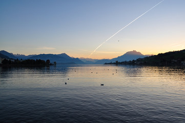 Fototapeta na wymiar Panoramic Vierwalstätter lake