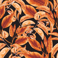 Tropical Seamless Repeatable Vector Botanical Wallpaper