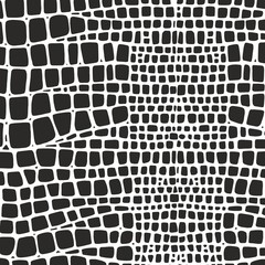 Snake skin. Black and white texture.