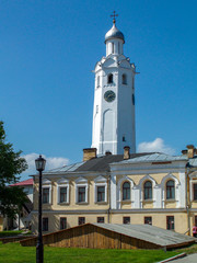 Veliky Novgorod. The clock tower and St. Sergius Church in the Novgorod Kremlin