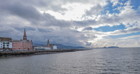 Naklejka premium Largs from the Pierhead Looking South to the Church Spiers of the Town