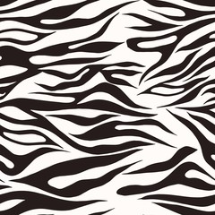 Zebra skin. Seamless pattern with imitation zebra skin. Stock vector