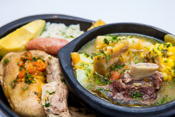 Traditional Colombian soup from the region of Santander called puchero