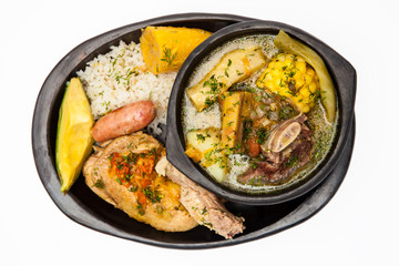 Traditional Colombian soup from the region of Santander called puchero