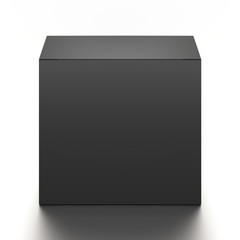 Fototapeta premium Black horizontal blank box from front top far angle. 3D illustration isolated on white background.