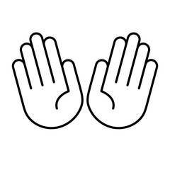Hände offen, zehn Finger - Icon, Piktogramm, grafisches Element - schwarz