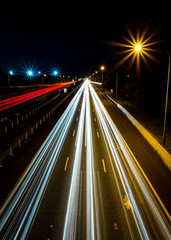Fototapeta na wymiar Night Road Lights