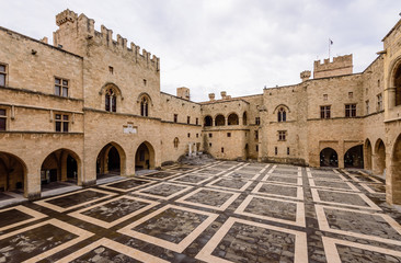 Sightseeing Of Rhodes. Grand masters Palace in Rhodes old town, Rhodes island, Dodecanese Islands, Greece