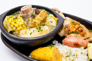 Traditional Colombian soup from the region of Santander called puchero