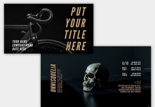 Dark Web Presentation Layout with Yellow Accents