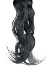 Naklejka premium Bad hair day concept. Long, black, disheveled ponytail