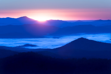 Sunrise from Cowee Overlook, Pisgah National Forest, NC