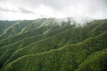 Aerial view of Na Pali Coast, Kauai island,  Hawaii