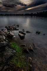 Gloomy sky at sunset on Lake Norman, Cornelius, NC