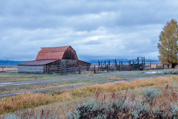 old barn in the field