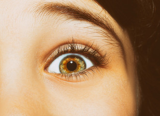 A beautiful insightful look boy's eye. Close up shot.