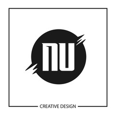 Initial Letter NU Logo Template Design Vector Illustration