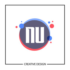 Initial Letter NU Logo Template Design Vector Illustration