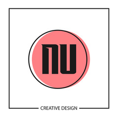Initial Letter NU Logo Template Design Vector Illustration