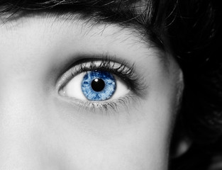 A beautiful insightful look boy's eye. Close up shot.
