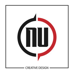 Initial Letter NU Logo Template Design Vector Illustration